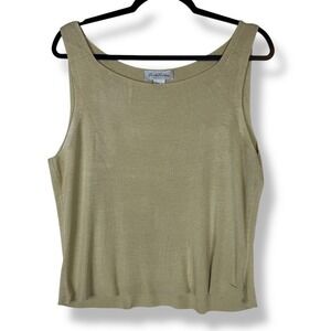 Brooks Brothers Silk Tank Top Women's Size Large Y2K Quiet Luxury Old Money